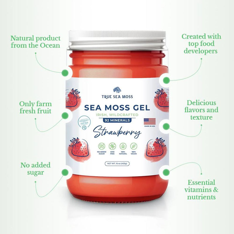 TrueSea MossTrue Sea Moss - Sea Moss Gel - Irish Wildcrafted 92 Minerals 16oz - FlavoredPersonal CareStrawberry5065006235271