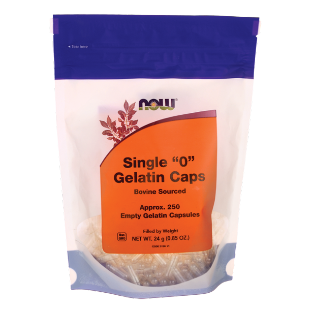 single 0 gelatin capsules approx 300 count filled by weight