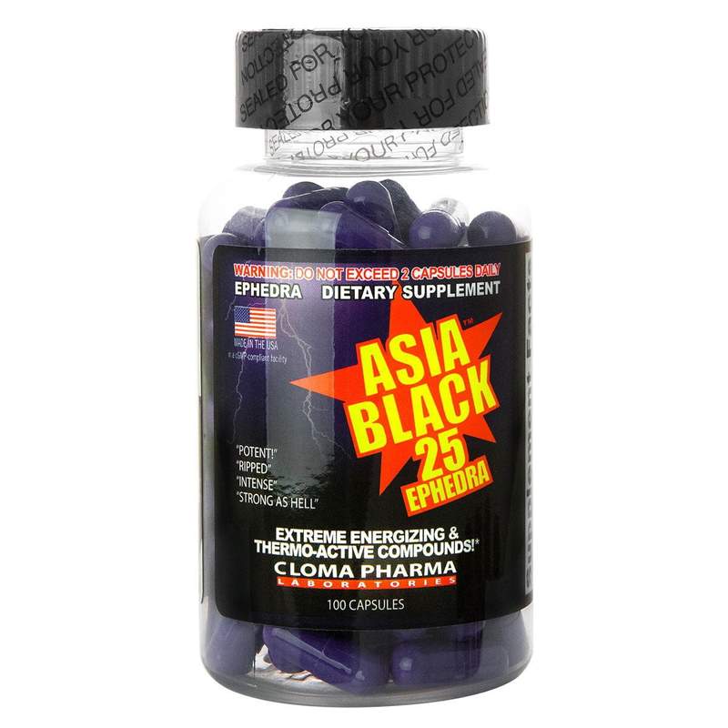 asia black 25 ephedra 100 capsules
