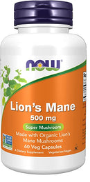 lions mane 500 mg super mushroom made with organic lions mane mushrooms 60 veg capsules