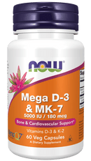 mega d 3 mk 7 with vitamins d 3 k 2 5 000 iu 180 mcg bone cardiovascular support 60 veg capsules