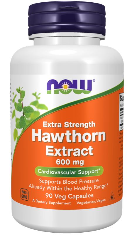 NOW Foods Extra Strength Hawthorn Extract 600 mg 90 Veg Capsules