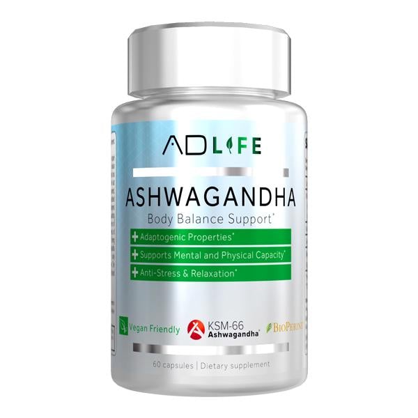 ad life ashwagandha 600mg ksm 66 x 60 capsules with bioperine