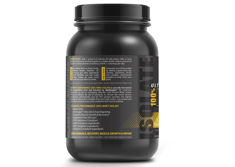 ultimate performance 100 isolate 25g protein 120 calories 28 servings