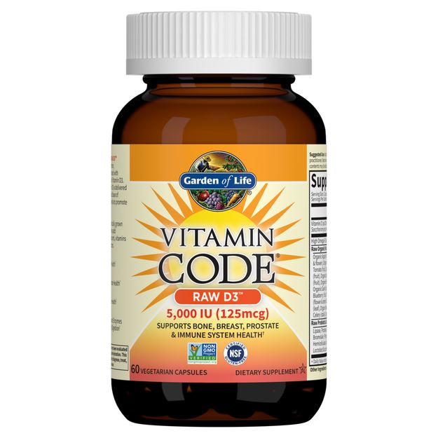 vitamin code raw d3 vitamin d 5 000 iu raw whole food vitamin d with chlorella fruit veggies probiotics for bone immune health 60 vegetarian caps