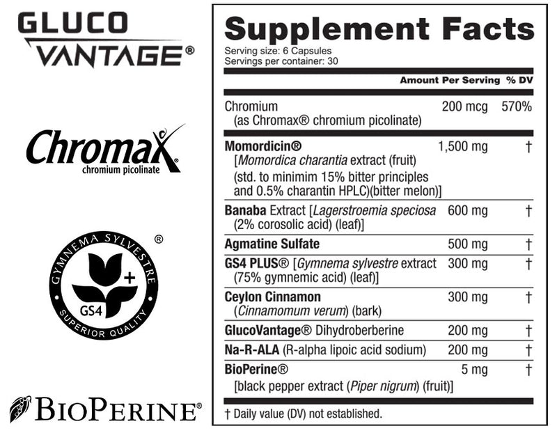 slyn premium glucose disposal agent gda with glucovantage chromax gs4 bioperine 180 capsules 30 servings
