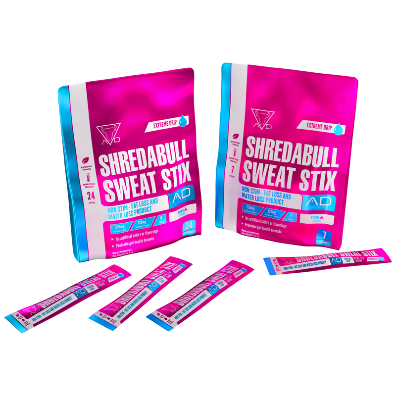 shredabull sweat stix non stim fat loss and water loss product 24 servings